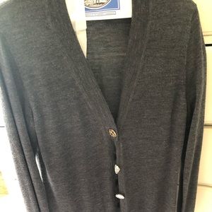 Tory Burch gray wool cardigan
